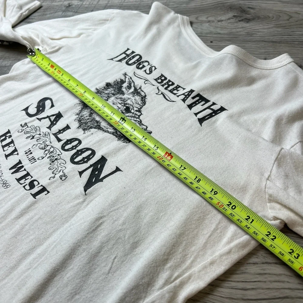 Hogs Breath‎ Saloon Long Sleeve Mens L White Key West Florida Graphic Tee